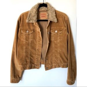 Brown Corduroy Jacket w/ Faux Fur Collar